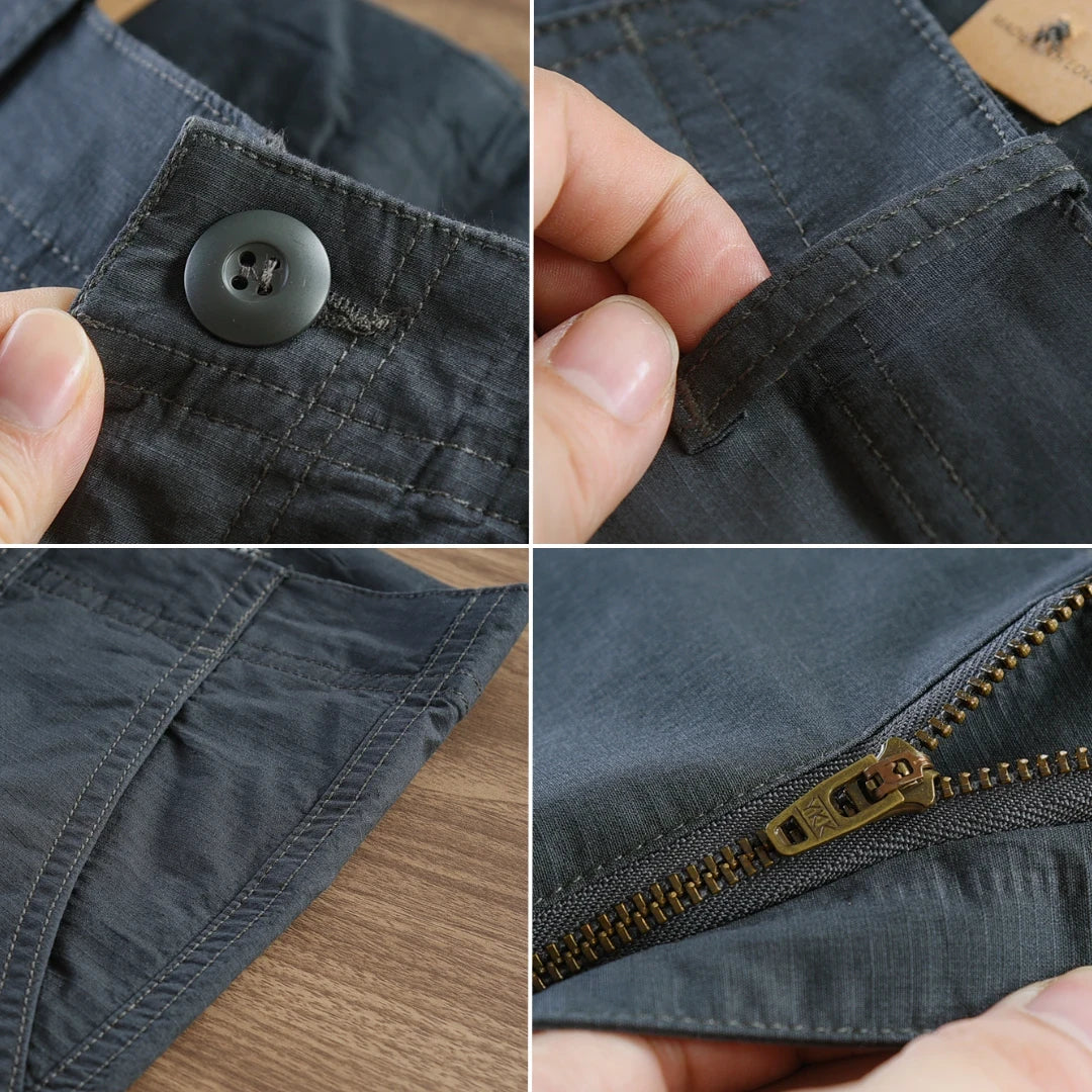 Pague 2 Leve 4 - Calça Masculina Reta em Sarja + Brinde: Carteira Minimalista