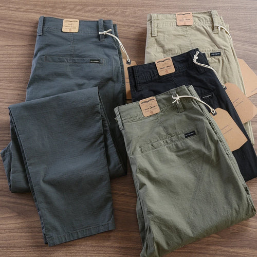 Pague 2 Leve 4 - Calça Masculina Reta em Sarja + Brinde: Carteira Minimalista