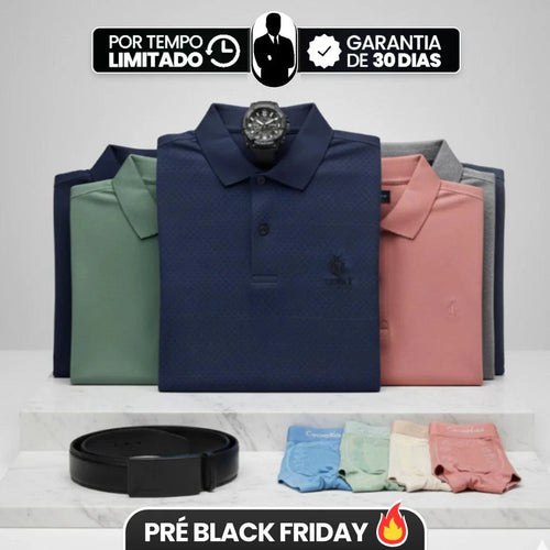 Camisa Polo Ventura Masculina em Algodão - (Leve 6, Pague Só 3)